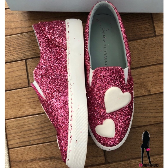 Chiara Ferragni Pink Glitter Skate Sneakers 38 - Picture 2 of 6